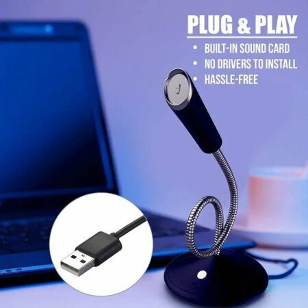 USB Computer Microphone [Plug & Play] 5ft -Mic Gaming PC YouTube